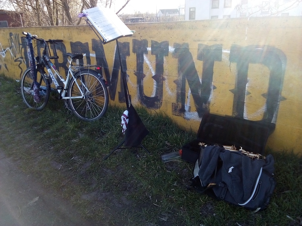 Immer auf der Suche nach ungewöhnlichen Übe-Orten: hier am Dortmund-Ems-Kanal, kurz vor der Hafeneinfahrt.